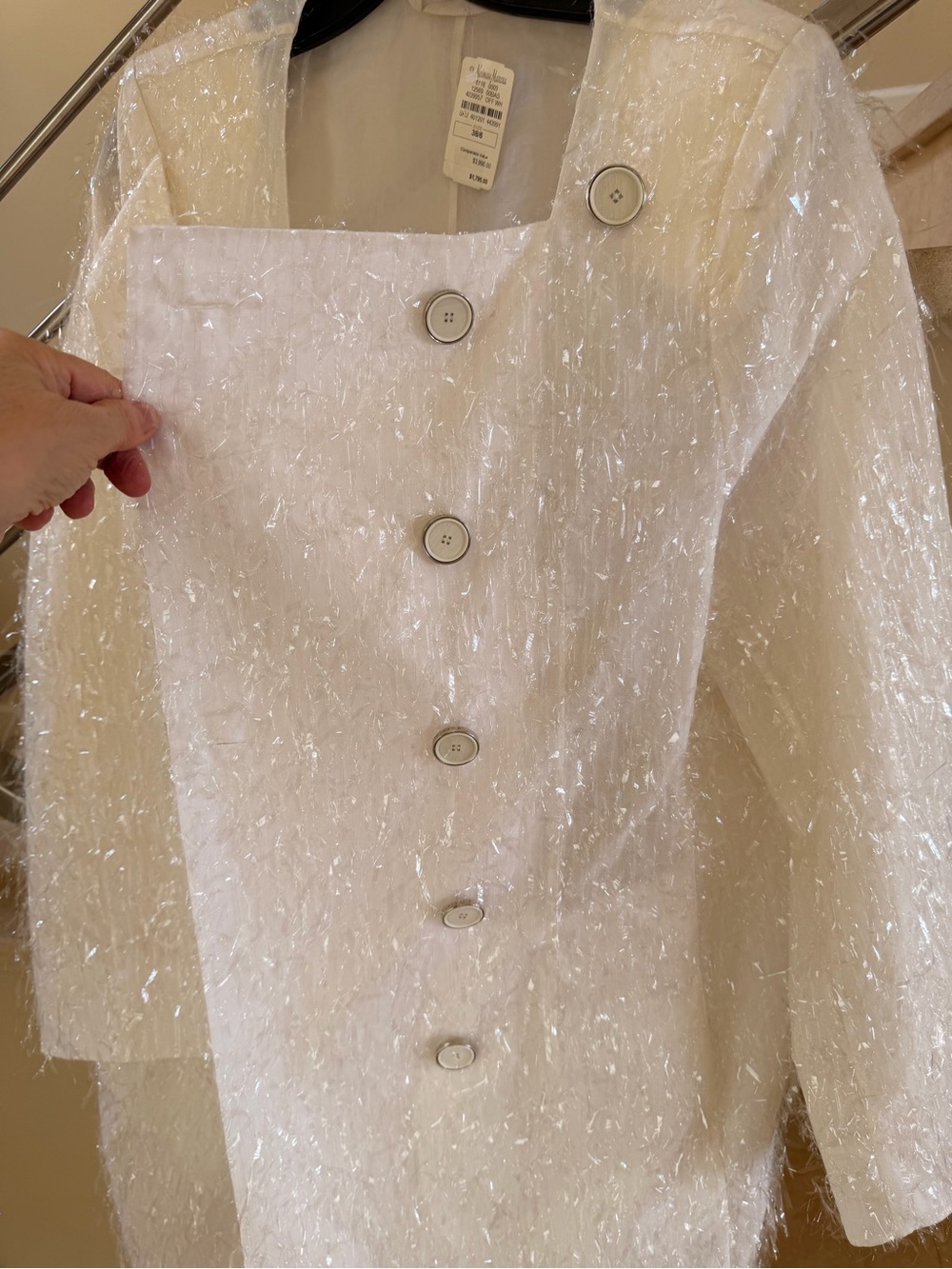 Givenchy Iridescent White Fringe Jacket - Picture 10 of 16